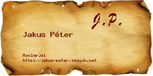 Jakus Péter névjegykártya