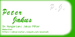 peter jakus business card